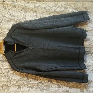 TOMMY BAHAMA flipsider mens reversible 1/2 zip black + grey henley sweatshirt M